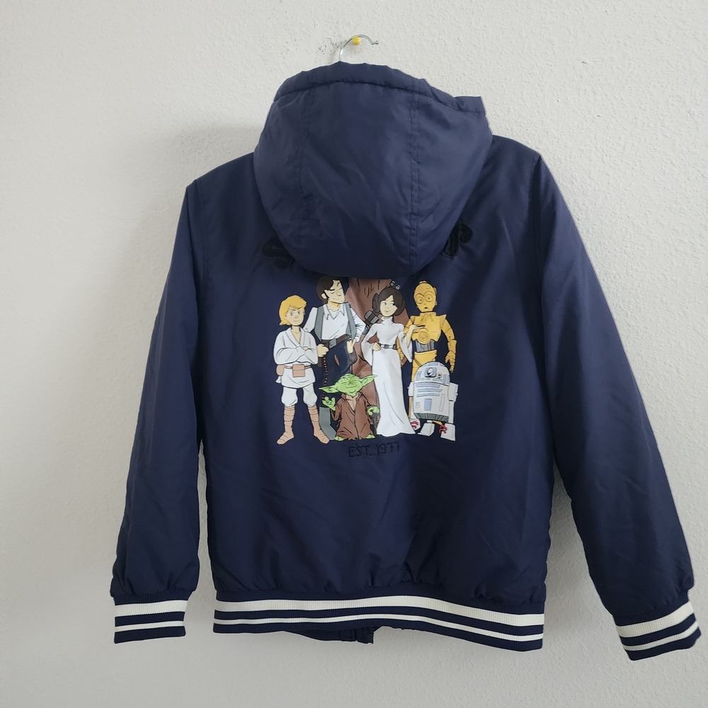 Disney Star Wars Kids Jacket Size 11/12 Outerwear Darth Vader Bomber - Picture 6 of 7